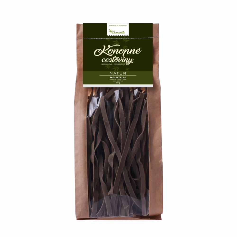 Konopné cestoviny Tagliatelle s bazalkou a cesnakom 300 g Konopné cestoviny Tagliatelle s bazalkou a cesnakom 300 g